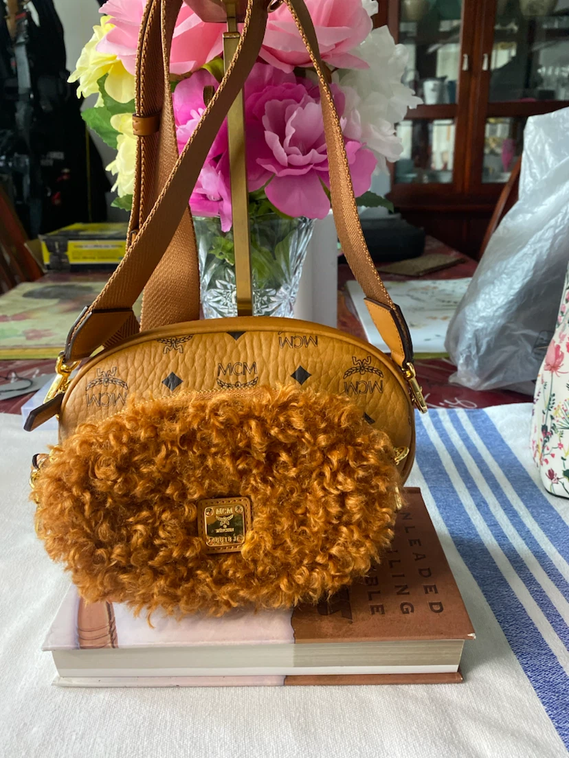 MCM Visetos Mini Crossbody Bag with Fur Pouch - photo 3