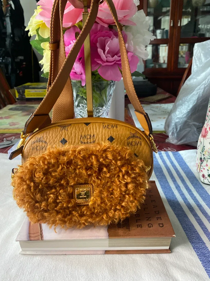 MCM Visetos Mini Crossbody Bag with Fur Pouch - photo 3