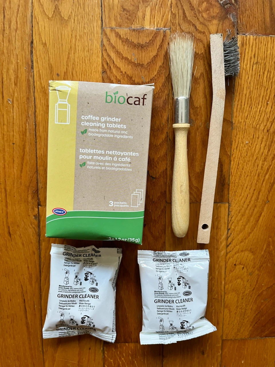 Bio-Caf Coffee Grinder Cleaning Tablets & Brushes