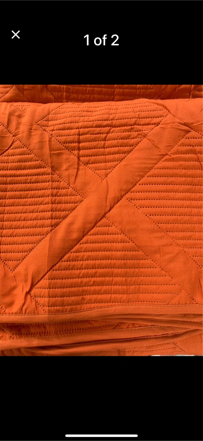Orange Quilted Bedspread/Comforter