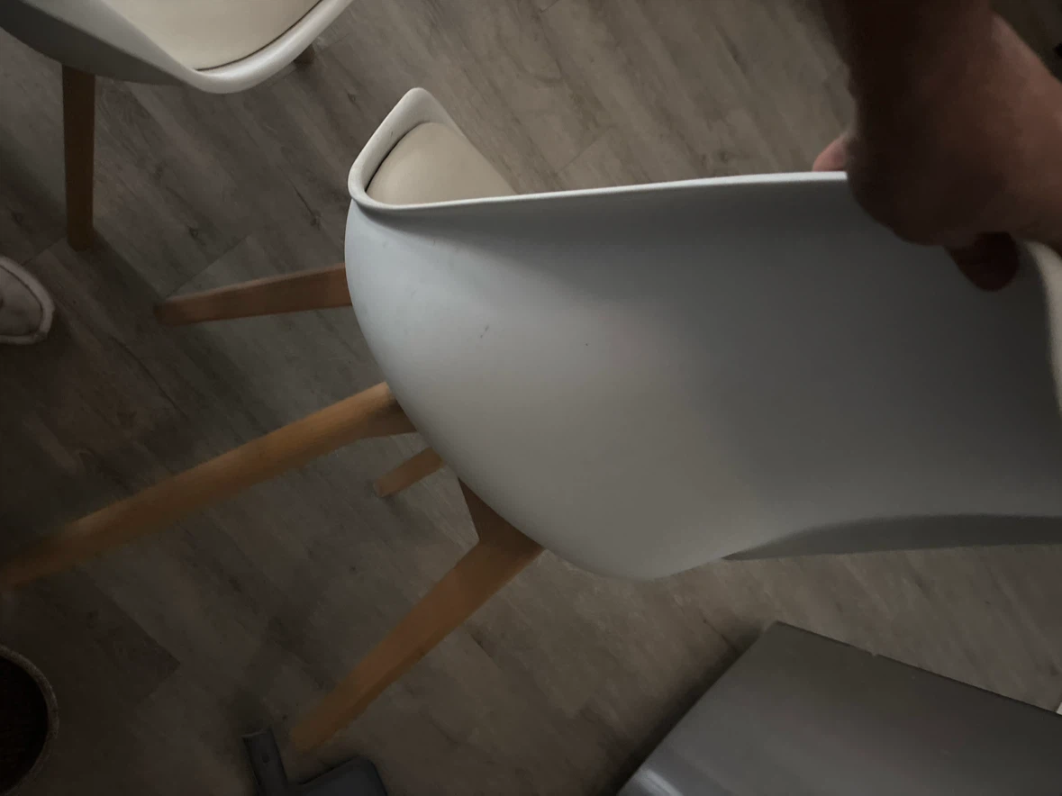 Set of 2 White Dining Chairs with Wood Legs - photo 3