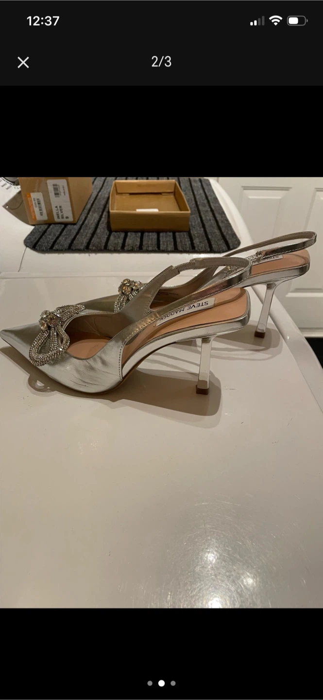 Steve Madden Silver Embellished Slingback Heels - photo 2