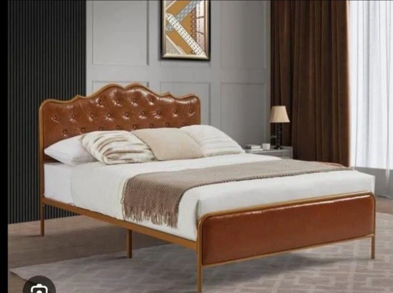 Tufted Faux Leather Bed Frame