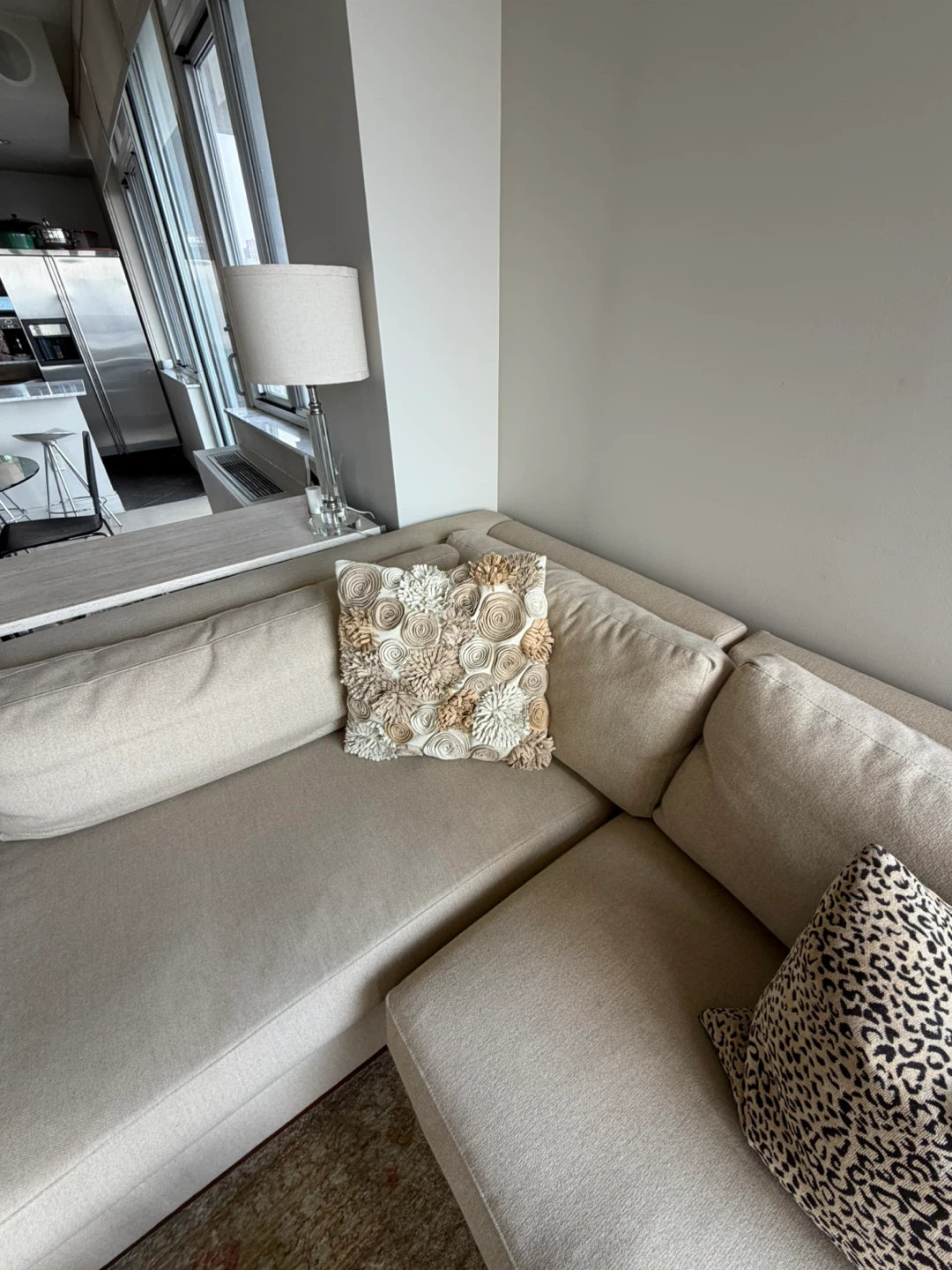 Crate & Barrel 2 piece L shaped sectional couch - photo 3