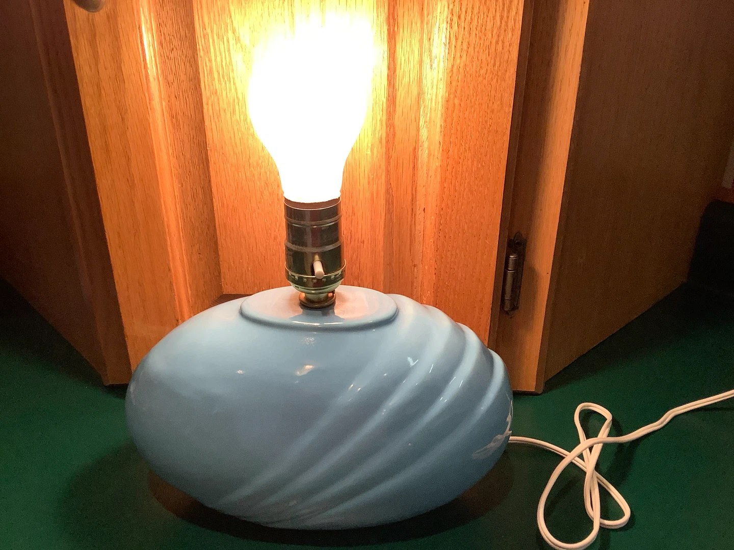 Vtg Martha Swirl Ceramic Accent Table Lamp 🐞 - photo 3