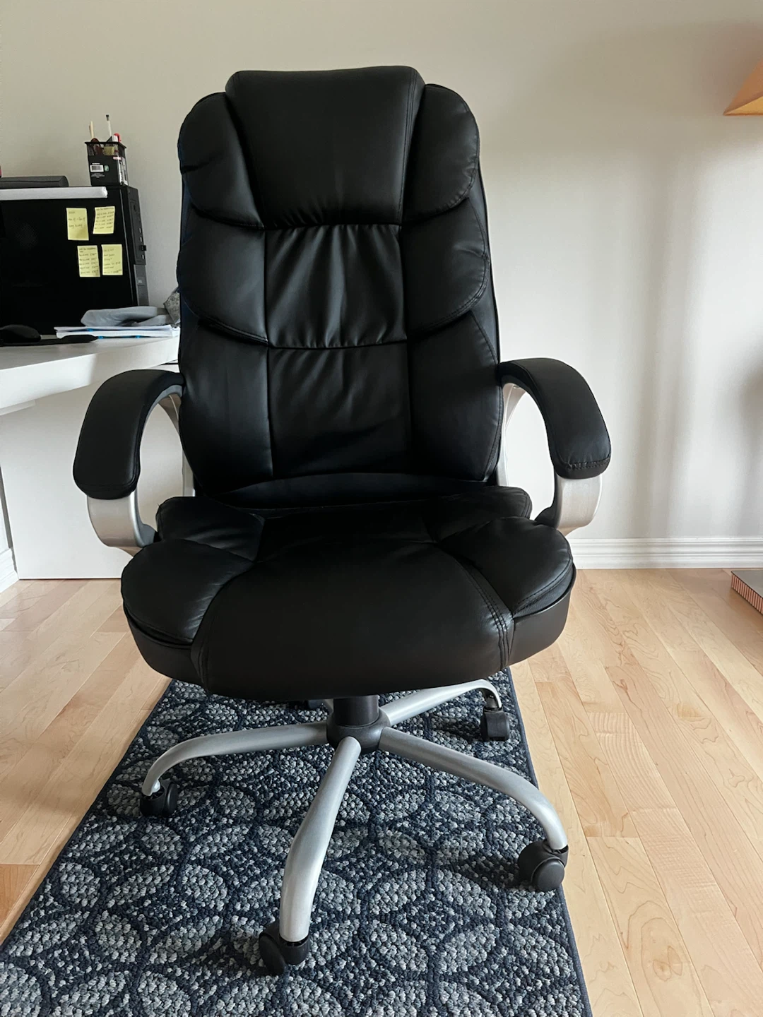 Black Faux Leather Office Chair