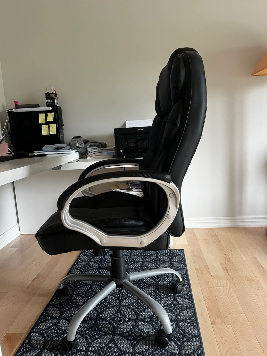 Black Faux Leather Office Chair - photo 2