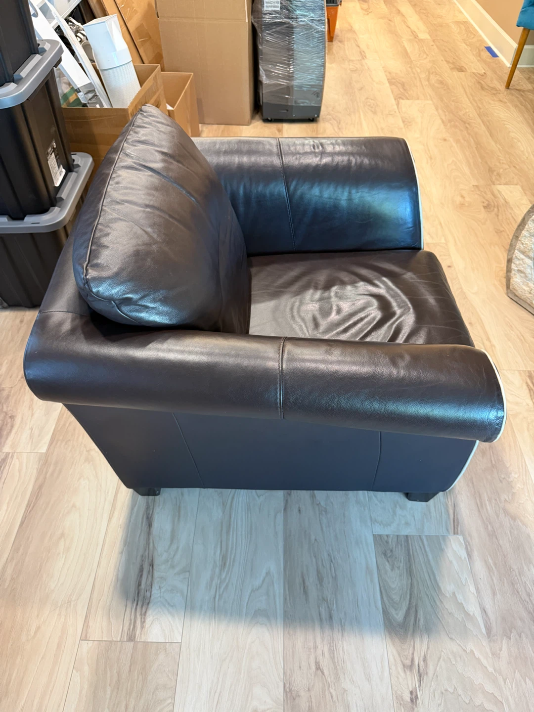Italsofa Natuzzi Modern Brown Leather Club Chair - photo 5