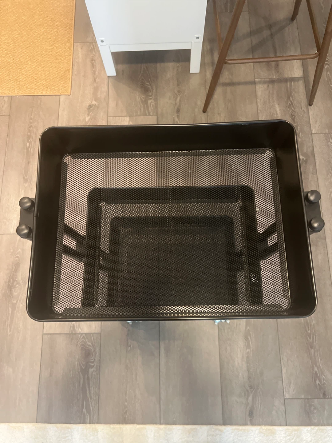 3-Tier Black Metal Rolling Cart - photo 3
