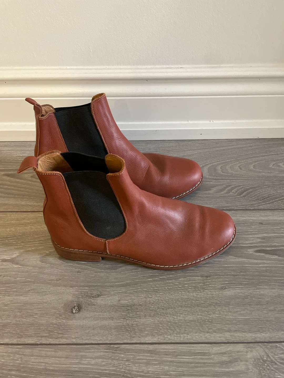 Brown Leather Chelsea Boots