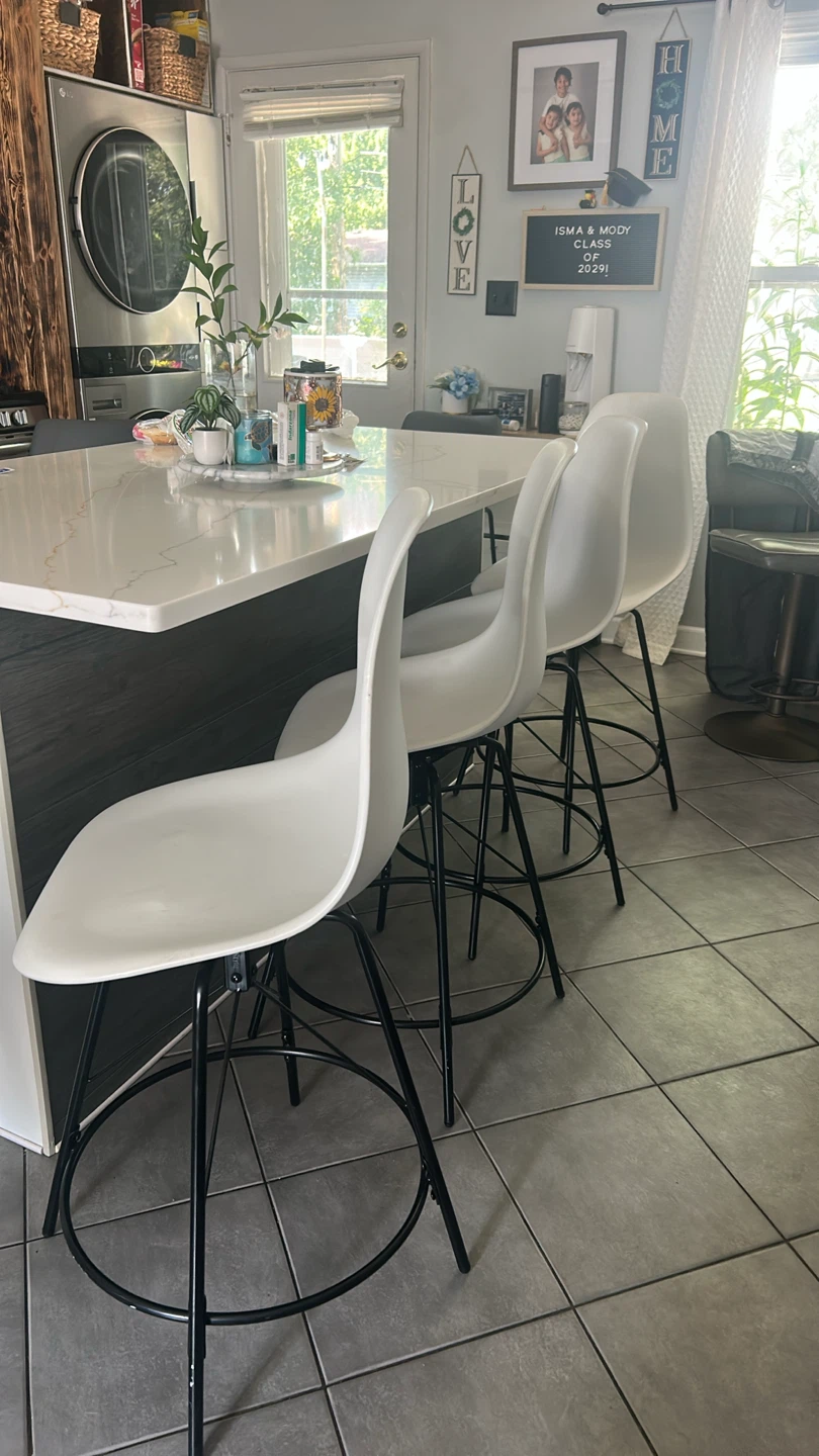 Set of 4 White Counter Stools