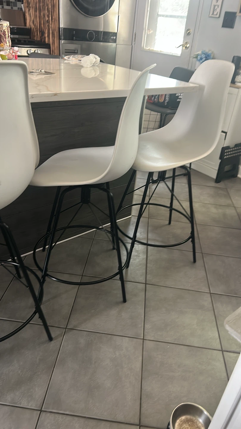 Set of 4 White Counter Stools - photo 2