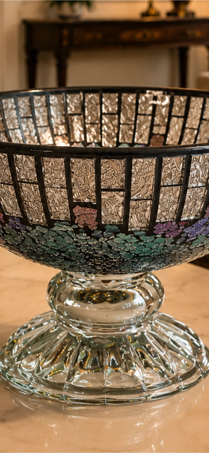 Mosaic Pedestal Fruit Bowl - photo 3