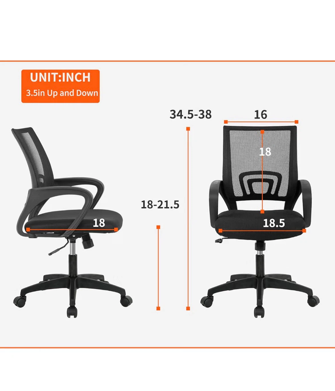 Black Mesh Office Chair - photo 2