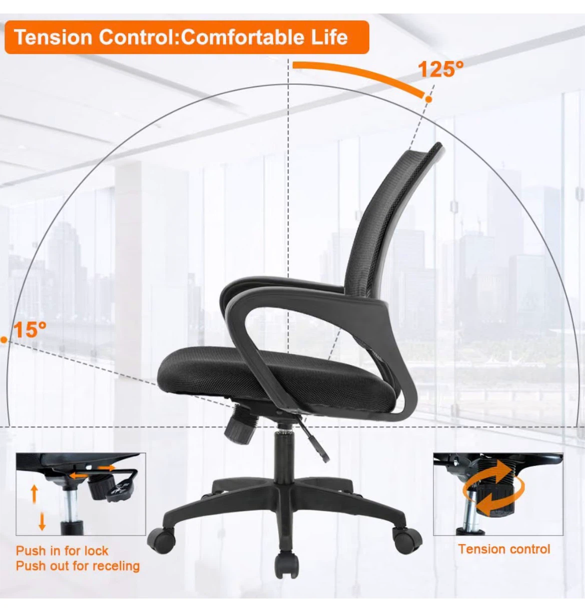Black Mesh Office Chair - photo 3