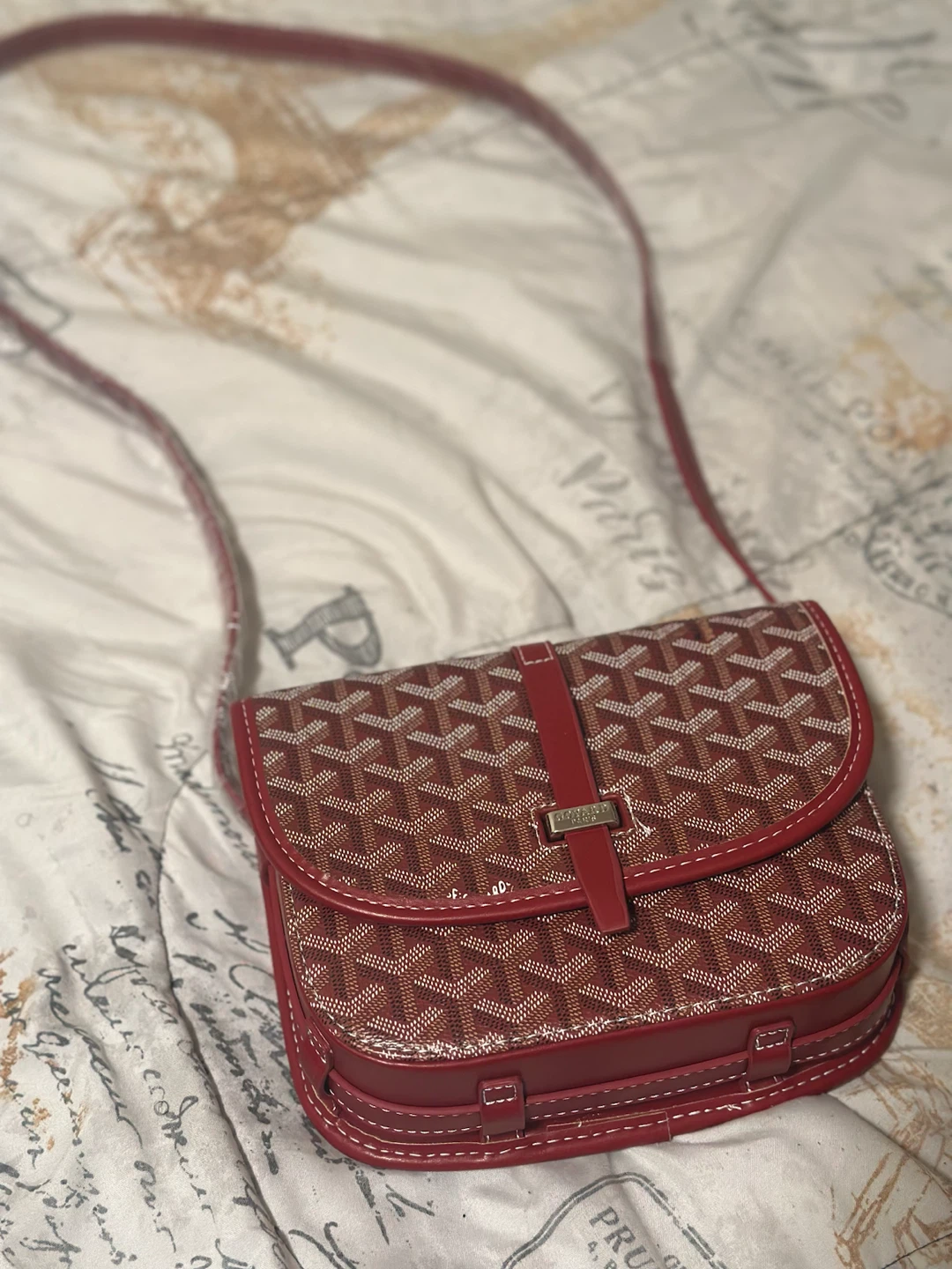 Goyard Red Chevron Crossbody Bag