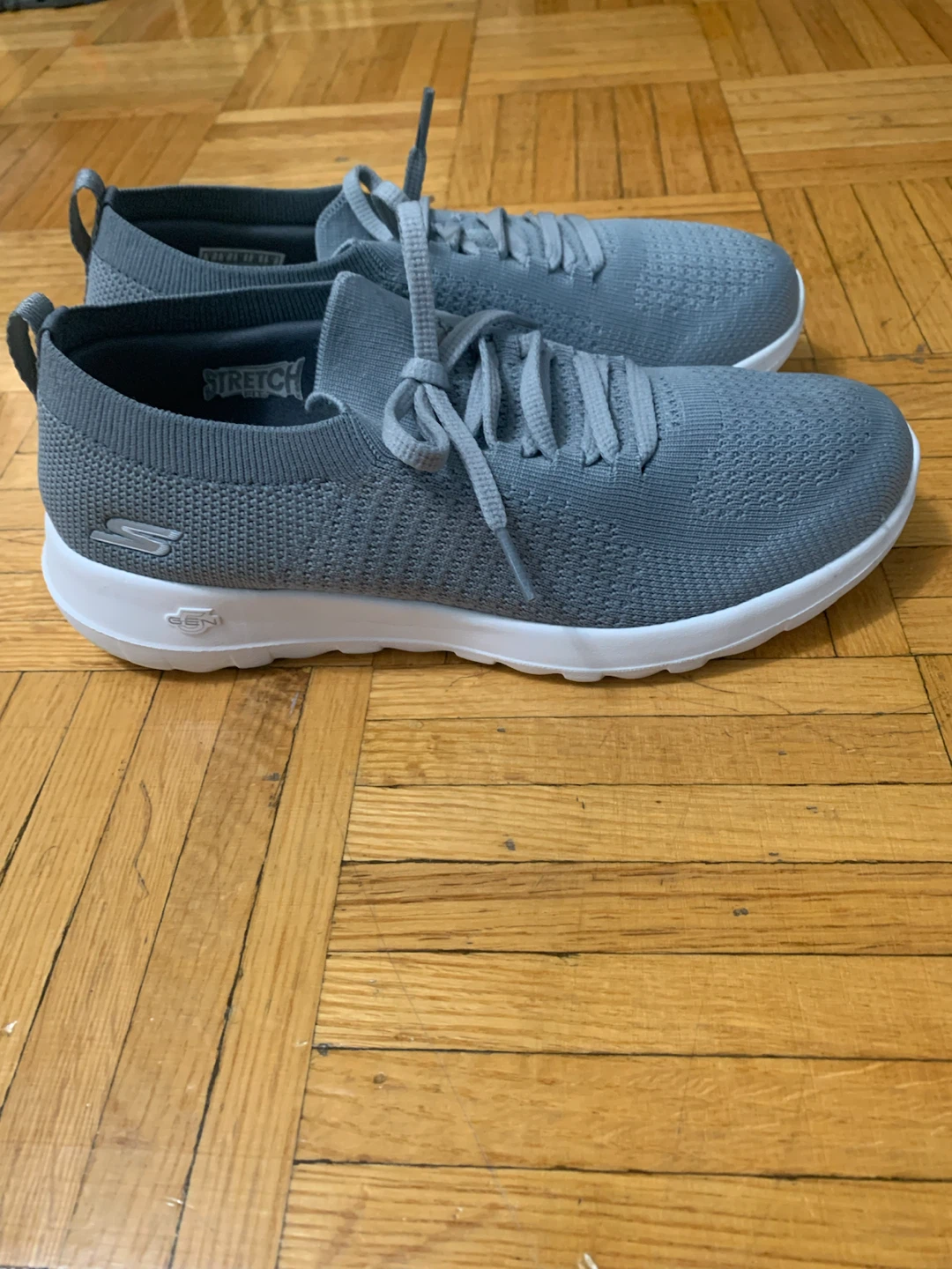 Skechers Stretch Fit Grey Knit Sneakers - photo 3