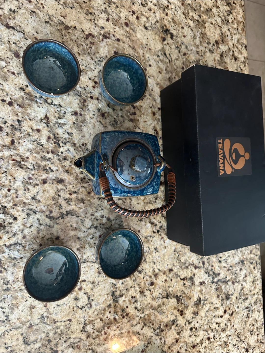 Teavana Blue Ceramic Tea Set