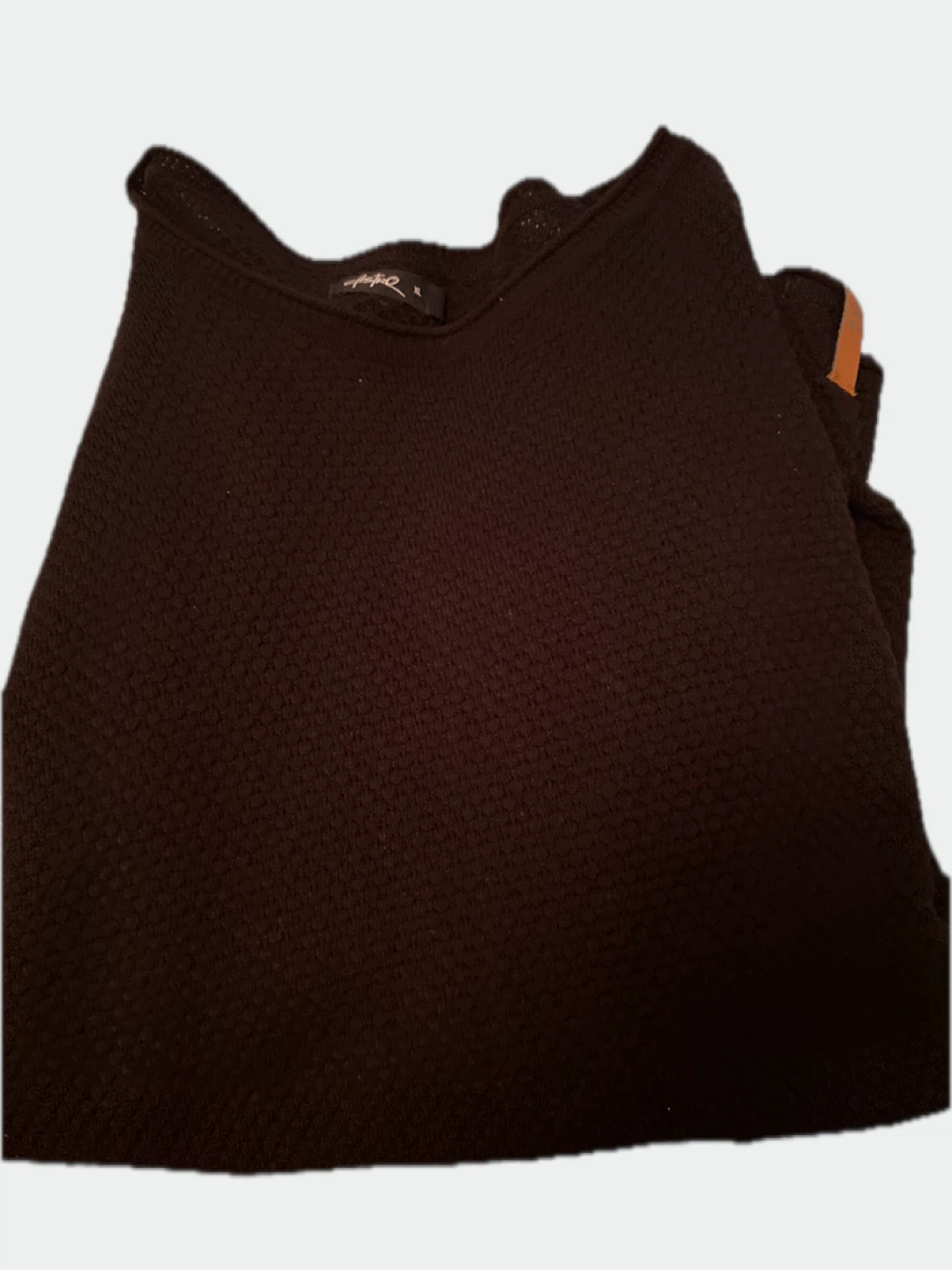 Black weaved Textured Sweater