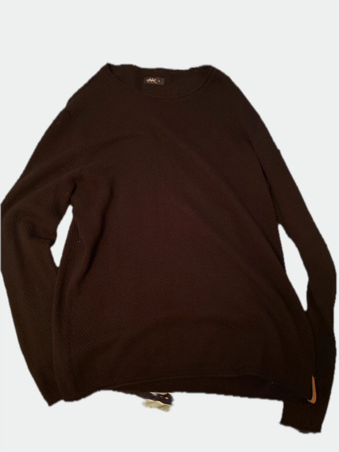 Black weaved Textured Sweater - photo 2
