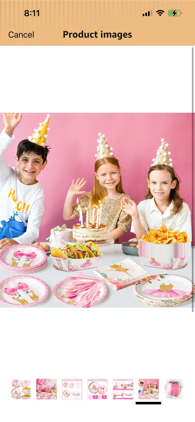 Ingtar Ballet Theme Disposable Party Plates & Cutlery Set
