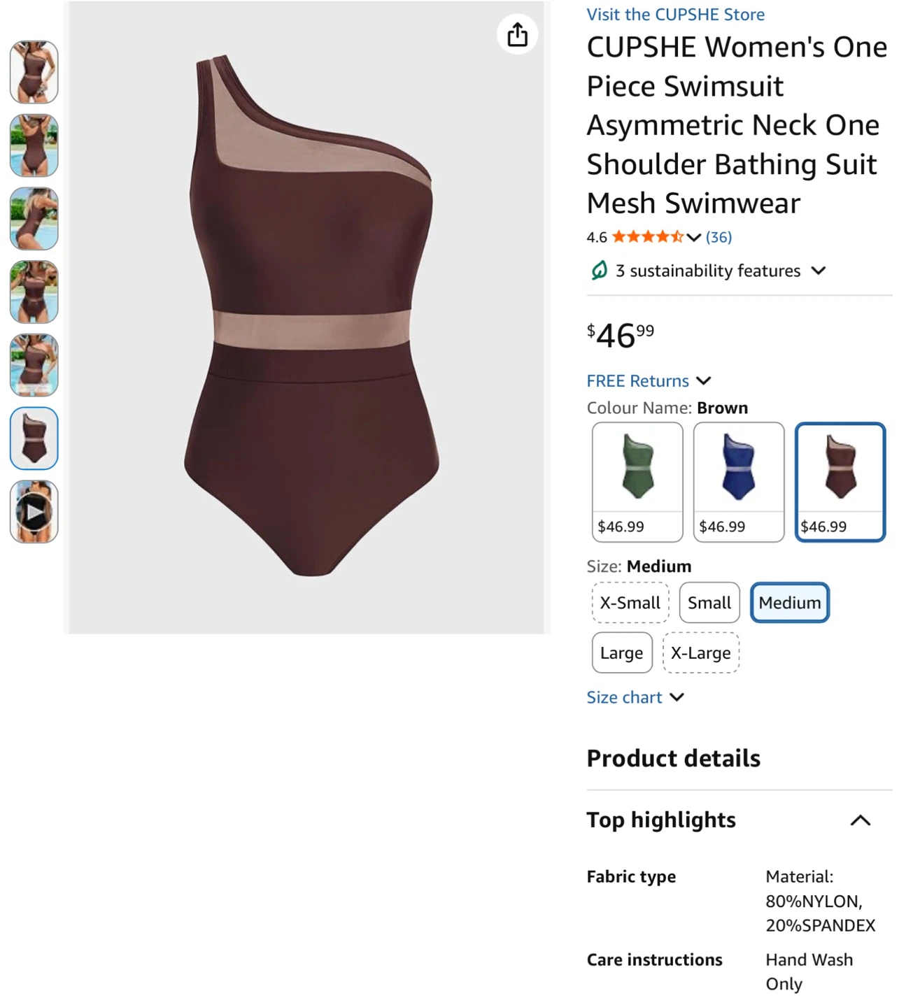CUPSHE Women's One-Piece Swimsuit - Medium - photo 4