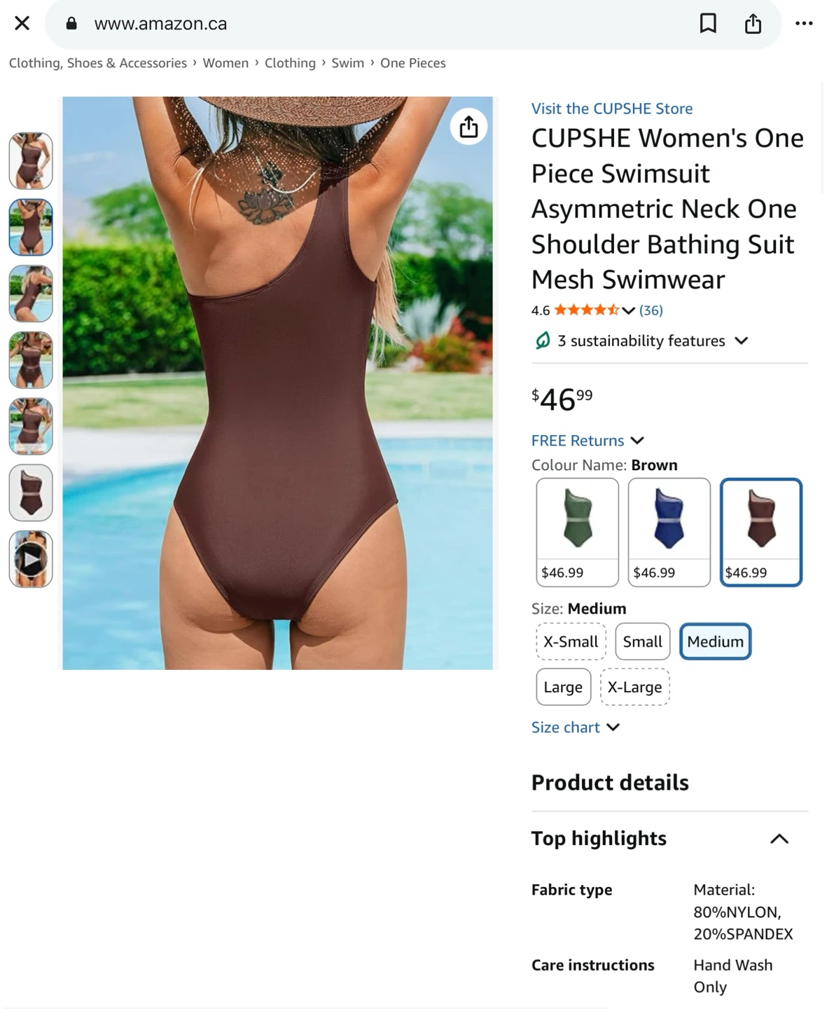 CUPSHE Women's One-Piece Swimsuit - Medium - photo 2