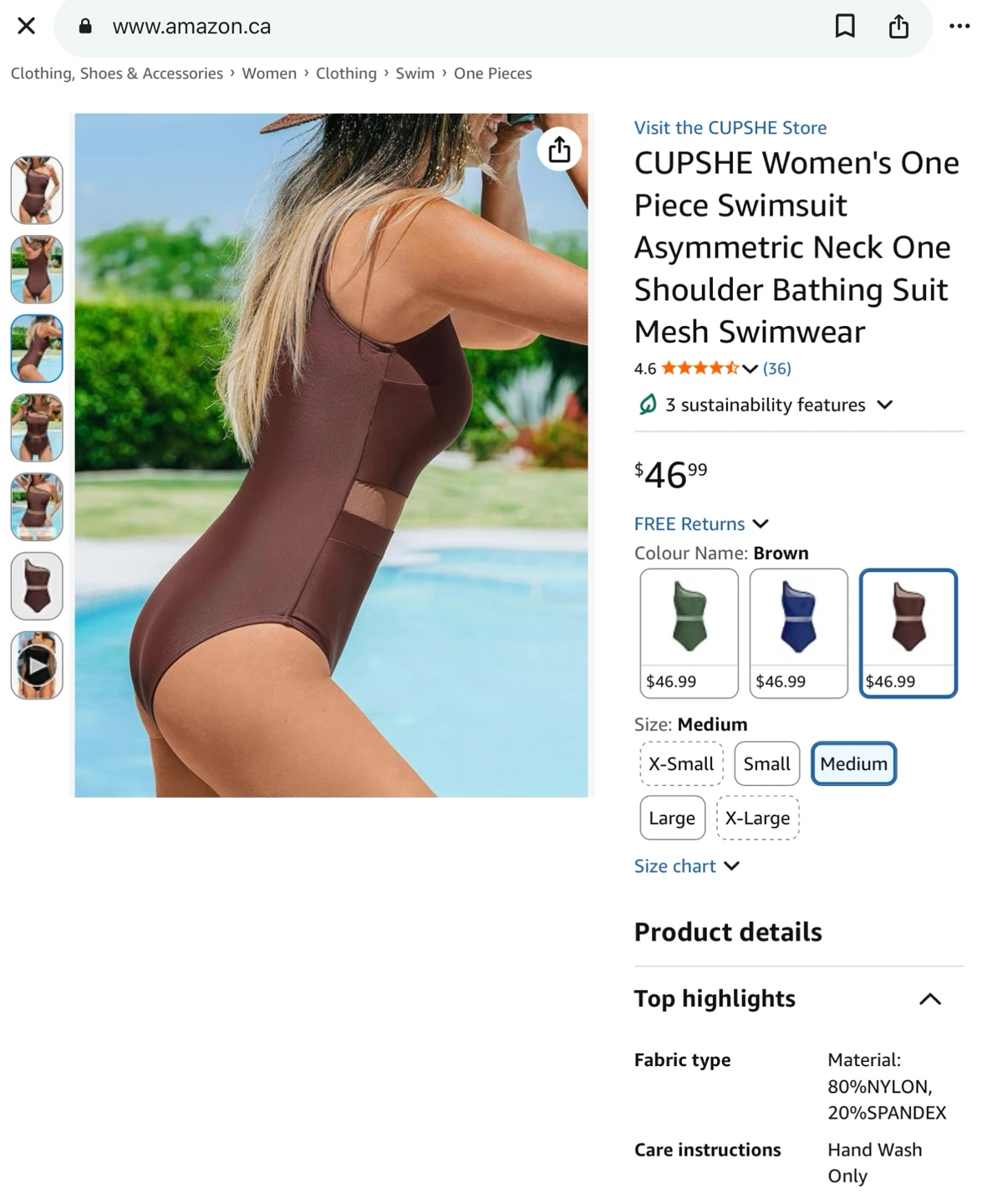 CUPSHE Women's One-Piece Swimsuit - Medium - photo 3