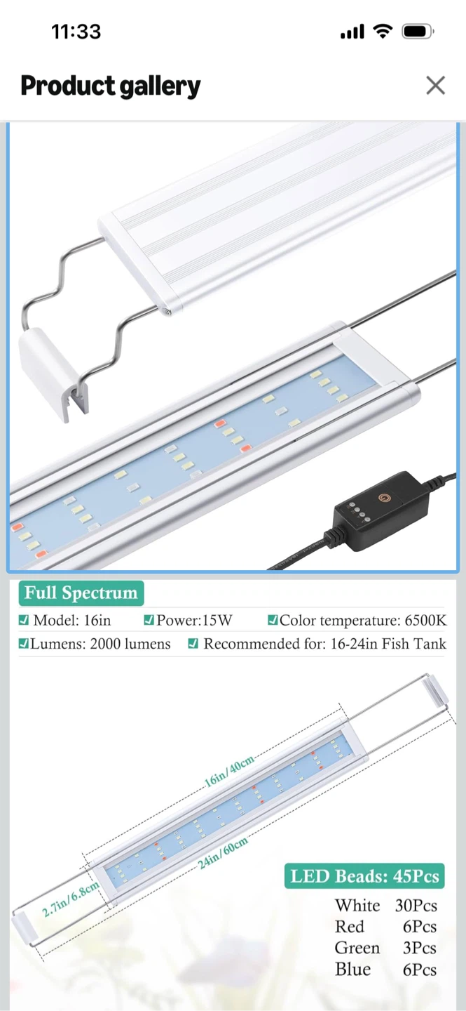 New-HITOP Full Spectrum LED Aquarium Light Small Size - photo 2