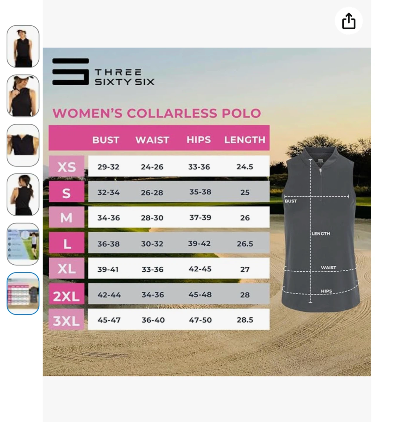 New Women's Black Sleeveless Zip Collar Golf Polo Shirt - XS - photo 5