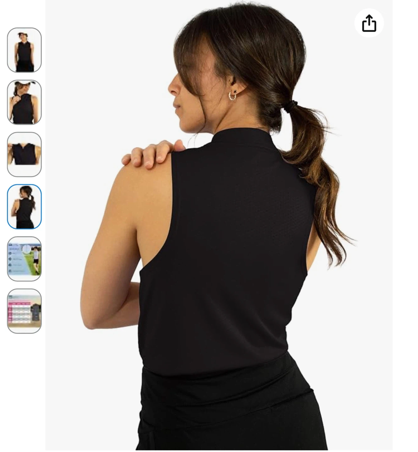 New Women's Black Sleeveless Zip Collar Golf Polo Shirt - XS - photo 3