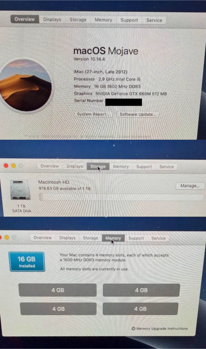 Apple iMac 27” Late 2012 1TB 16GB RAM Intel i5 GTX 660M - photo 3