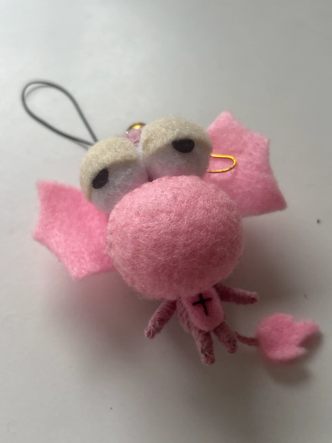 Handmade Pink Felt Creature Charm - photo 4