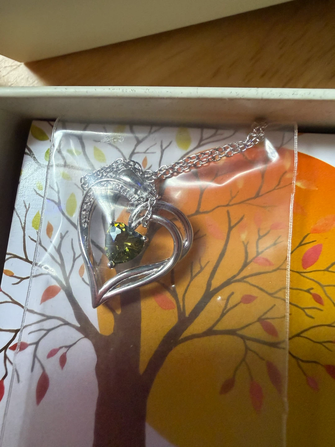 NEW in BOX 925 Sterling Silver August Necklace + Pendant