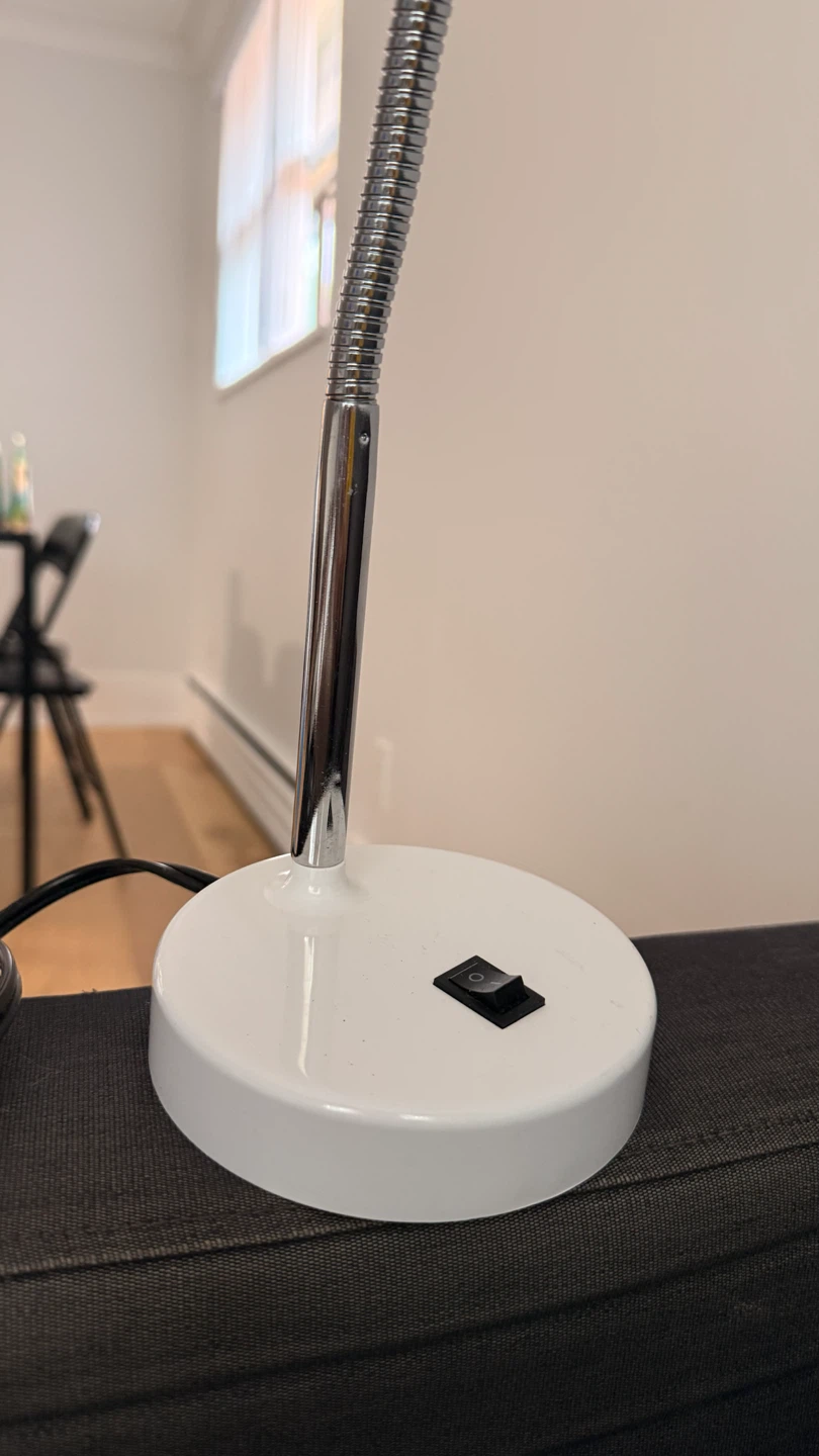 White Gooseneck Desk Lamp - photo 3