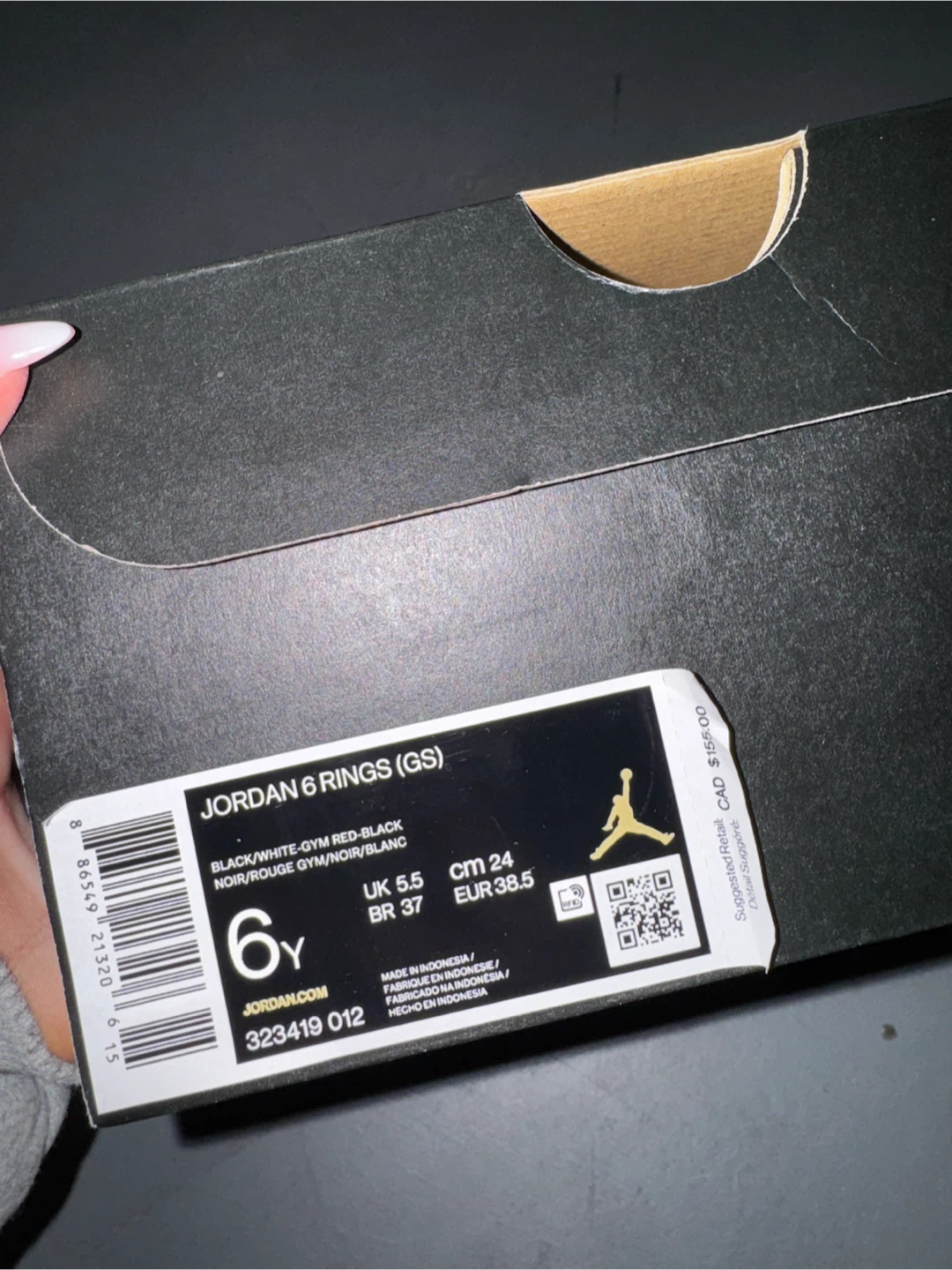 Jordan 6 Rings (GS) Black/White/Red Youth Sneakers - photo 3