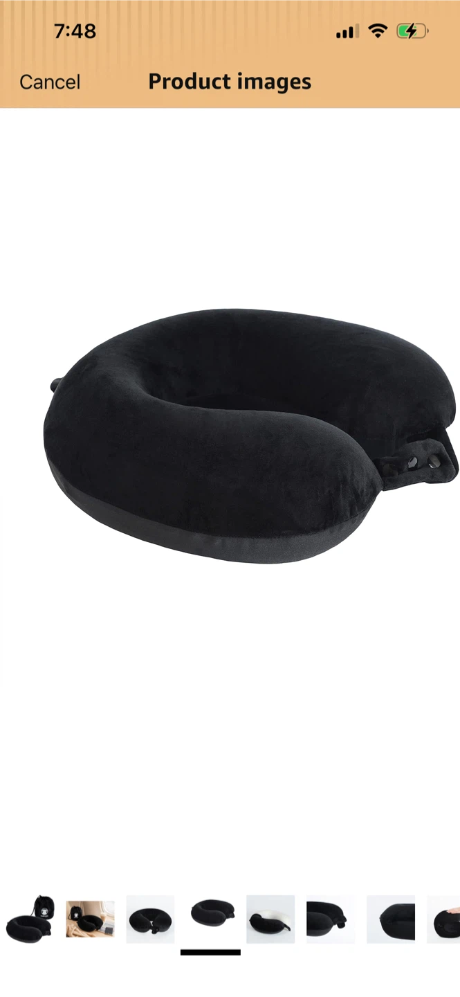 New-Makimoo Black Travel Neck Pillow with Carrying Bag - photo 3