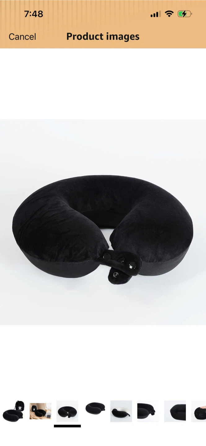New-Makimoo Black Travel Neck Pillow with Carrying Bag - photo 4
