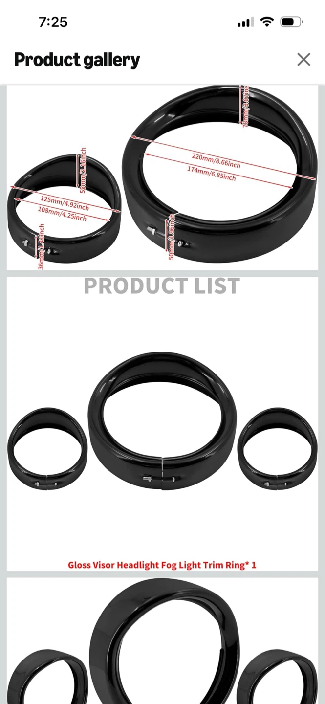 New-7 Inch Headlight Trim Ring Decorate Visor - photo 2