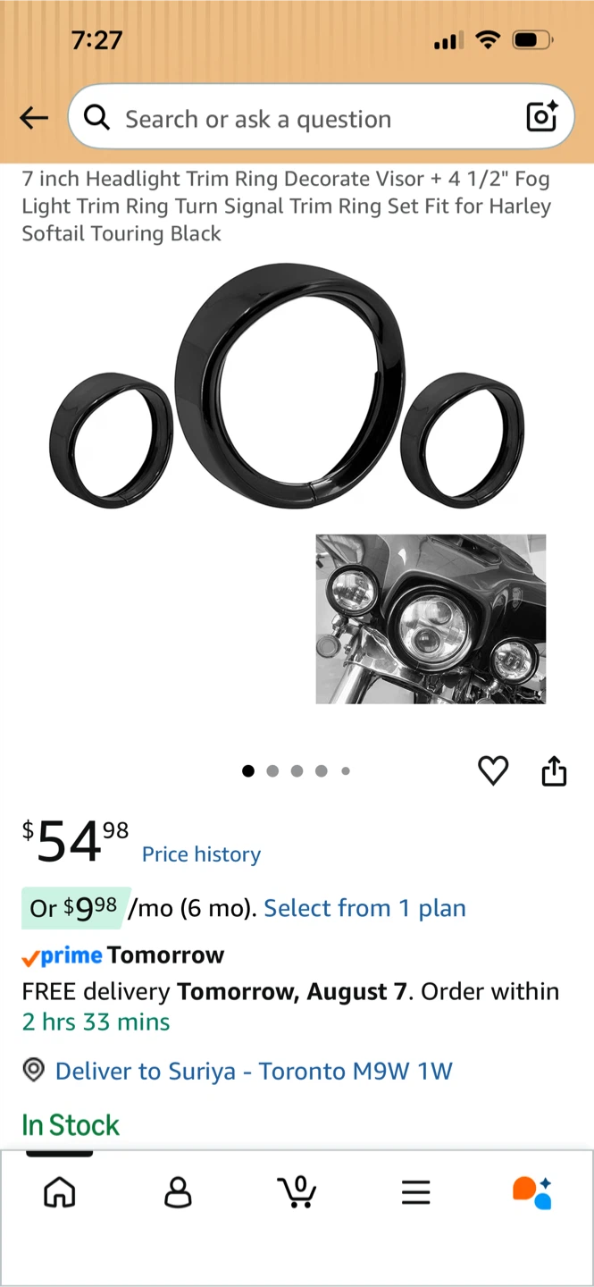 New-7 Inch Headlight Trim Ring Decorate Visor - photo 4