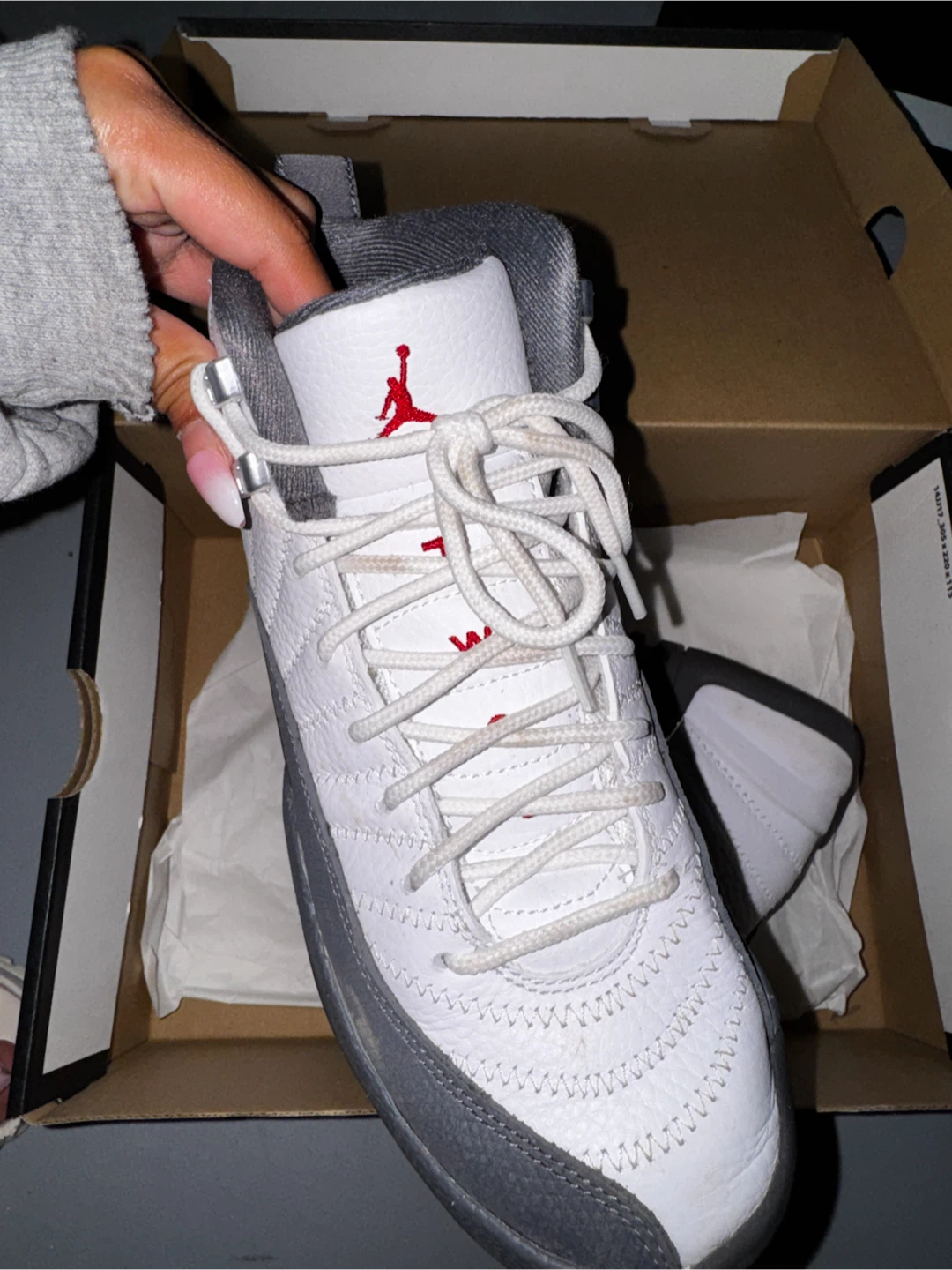 Air Jordan 12 Retro GS White/Gym Red-Dark Grey - photo 3
