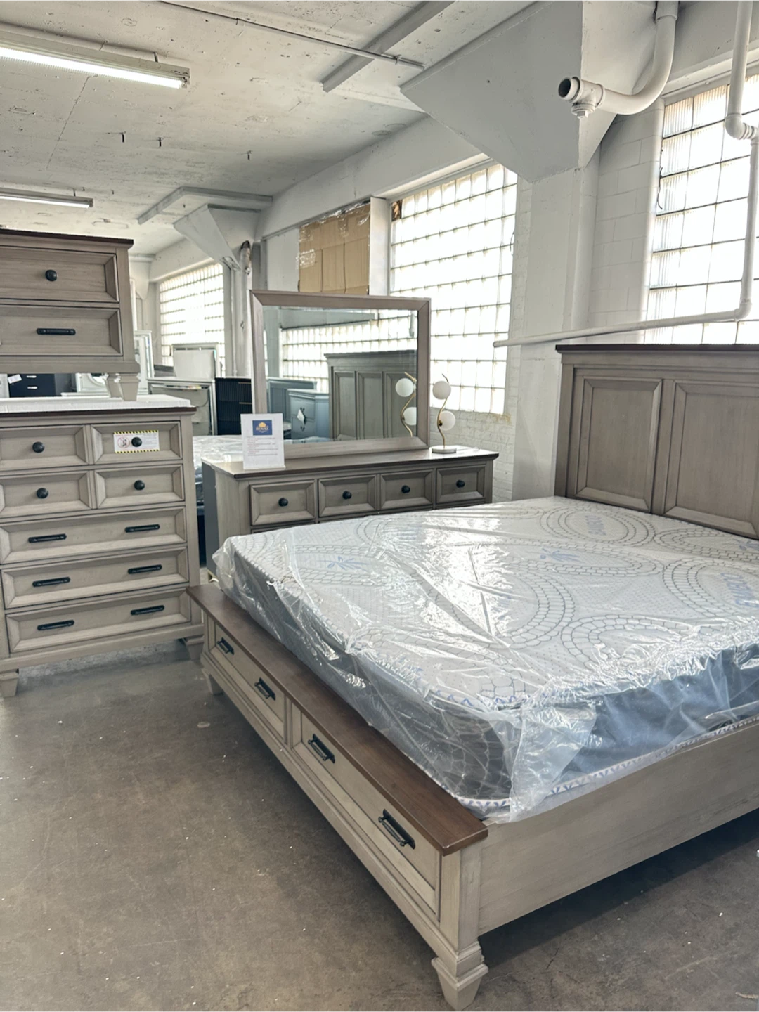 4 piece bedroom set bed frame dresser mirror and nightstand