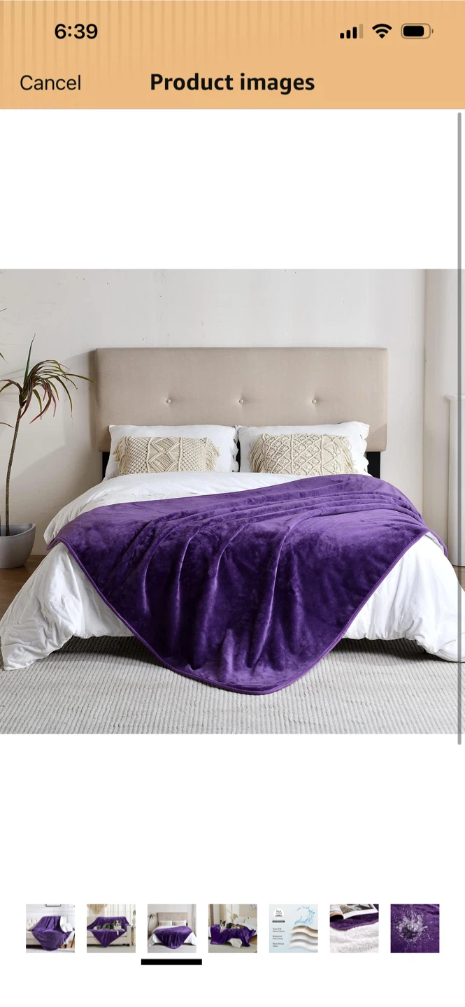 New-Waterproof Purple Sherpa Fleece Blanket - photo 2