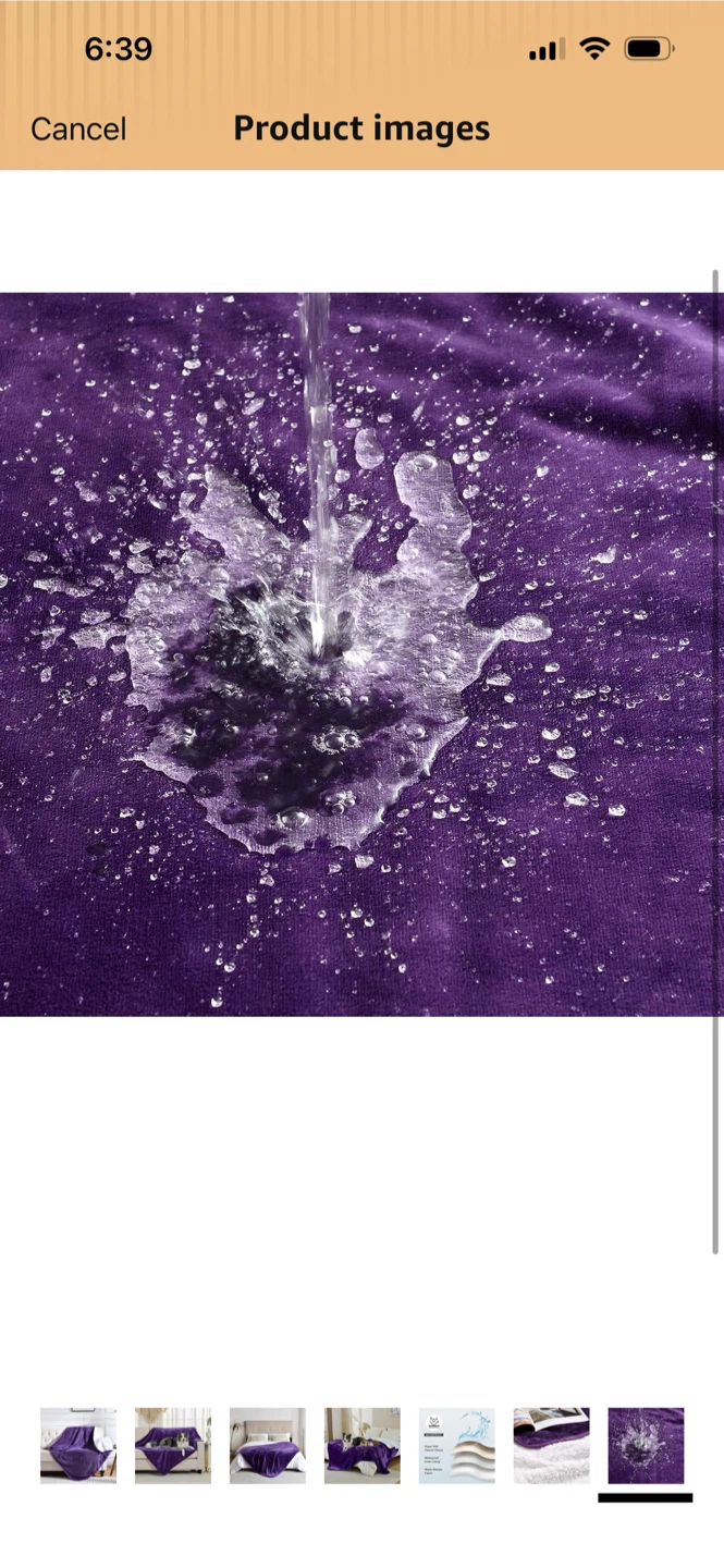 New-Waterproof Purple Sherpa Fleece Blanket - photo 5