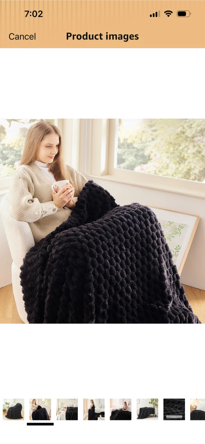 New-NEWCOSPALY Fleece Clouds Cozy Throw Blanket - Black 50"x60" - photo 3