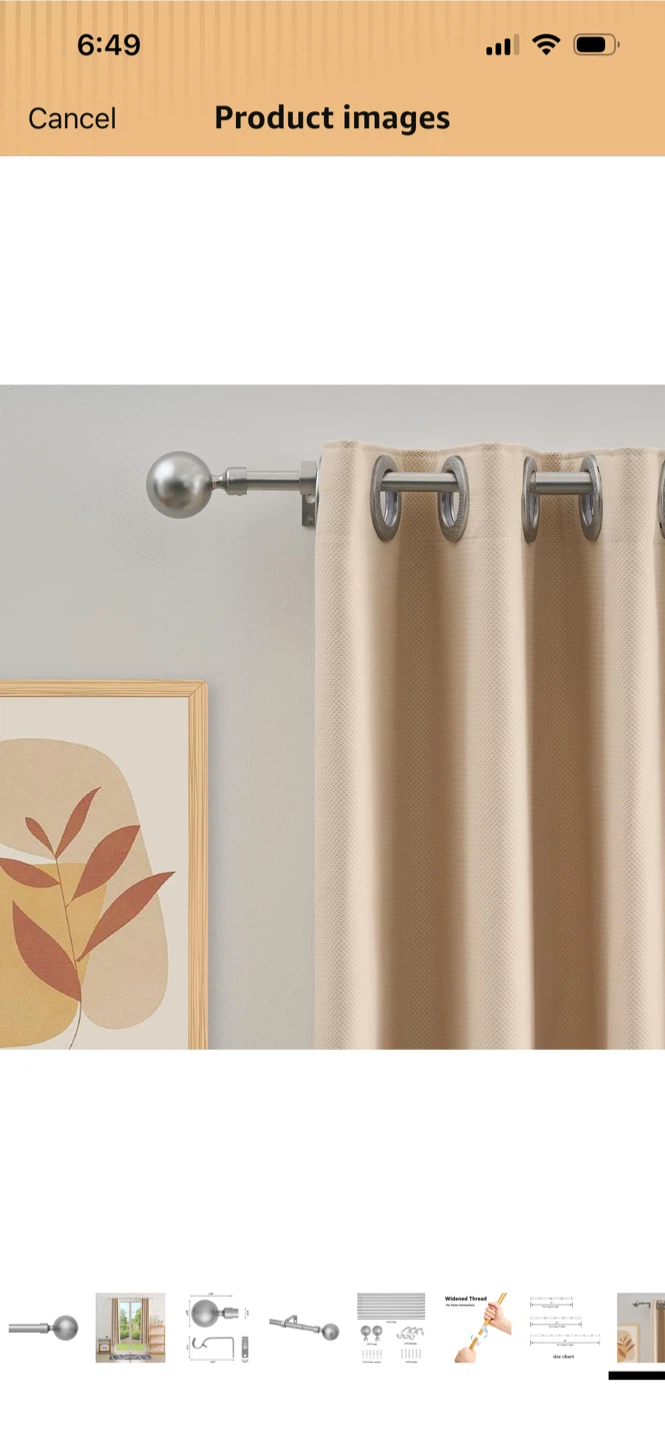 New-Silver Ball Curtain Rod Set-Large Size - photo 4