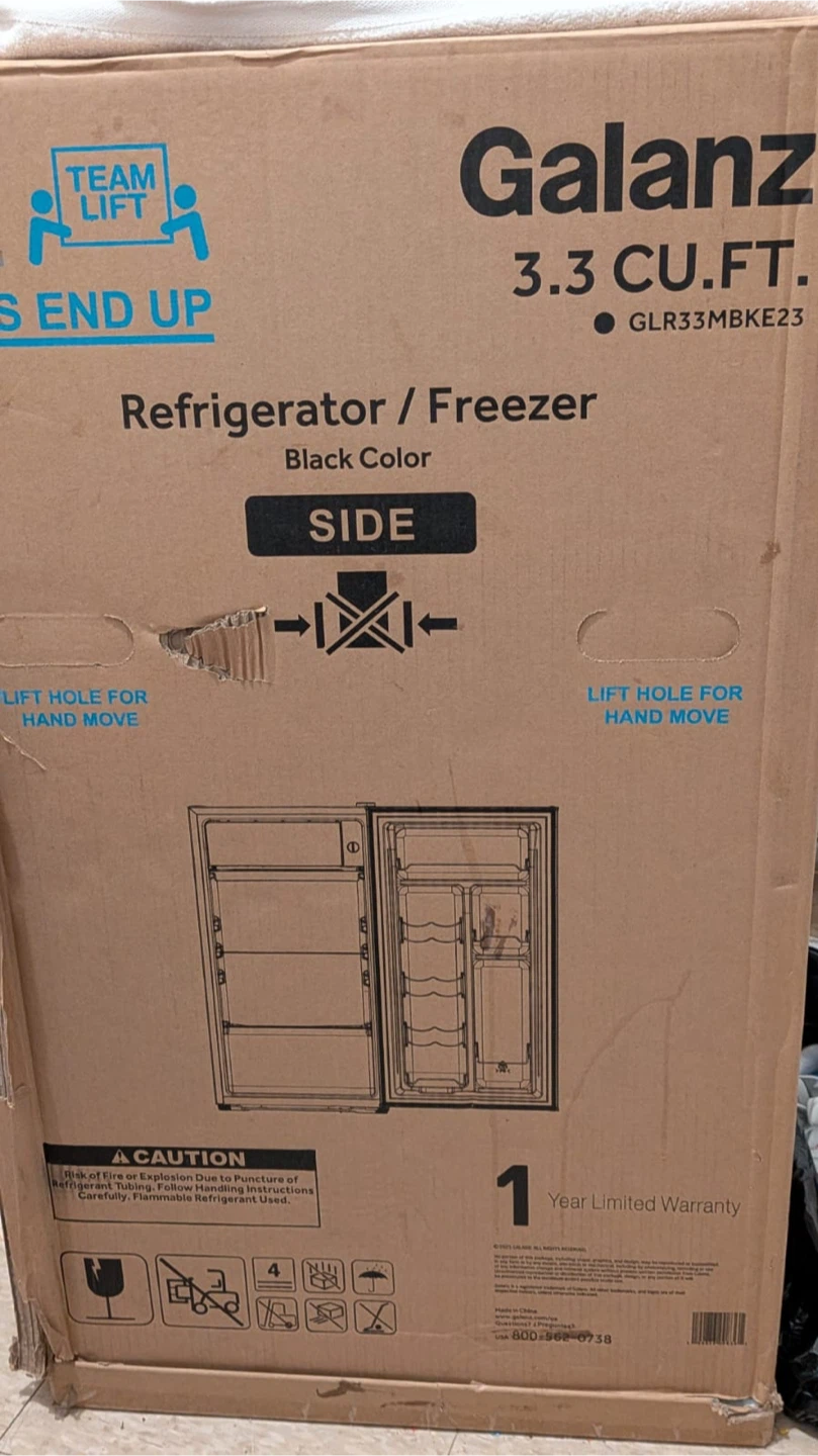 Galanz 3.3 Cu. Ft. Refrigerator/Freezer - Black