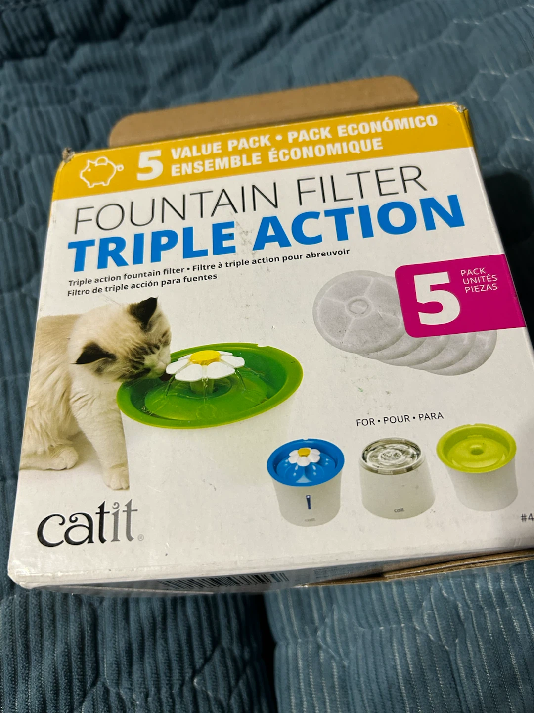 New-Catit Fountain Filter Triple Action Value Pack - 5 Count