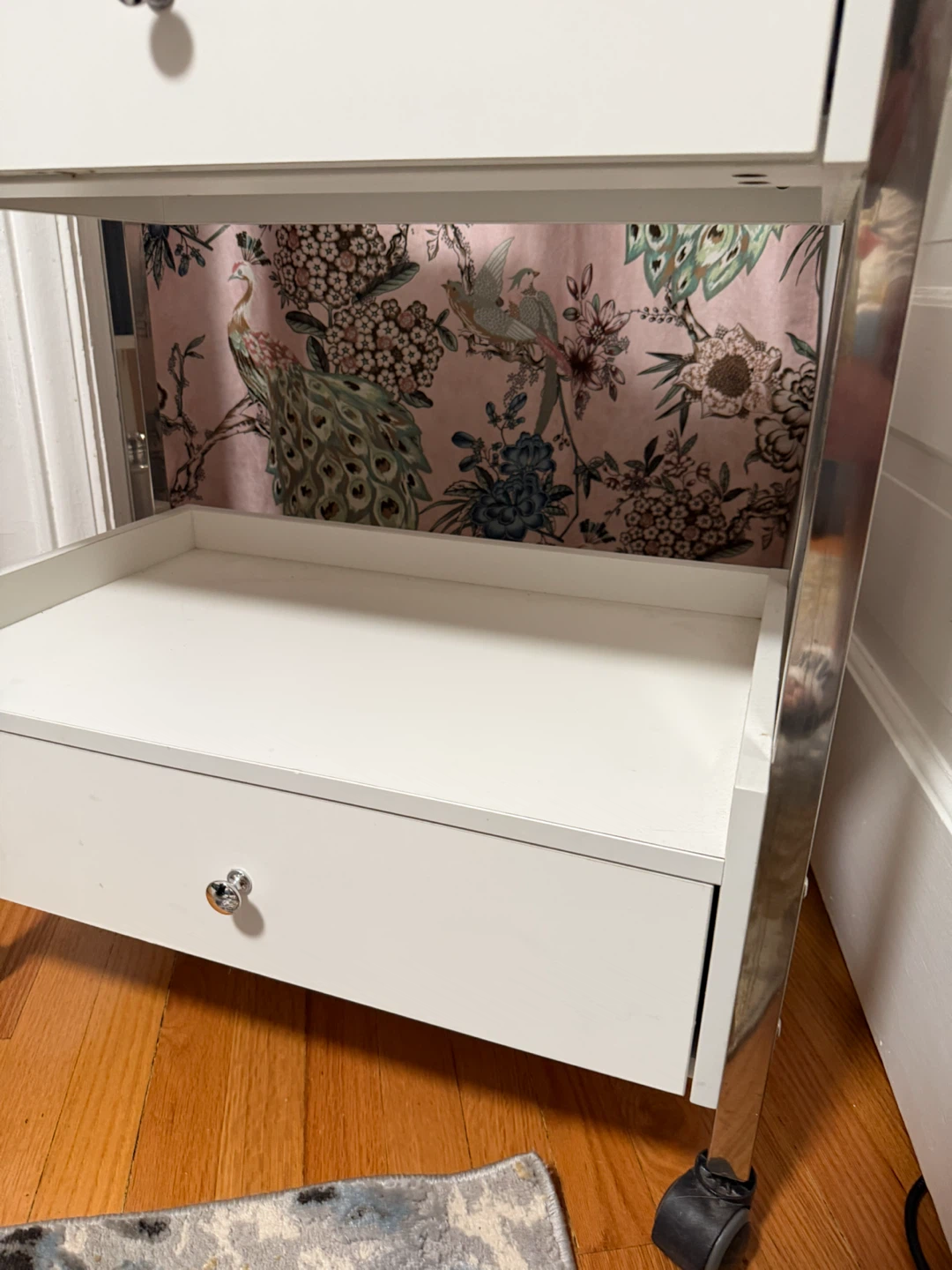 White Rolling Cart with 2 Drawers - photo 3