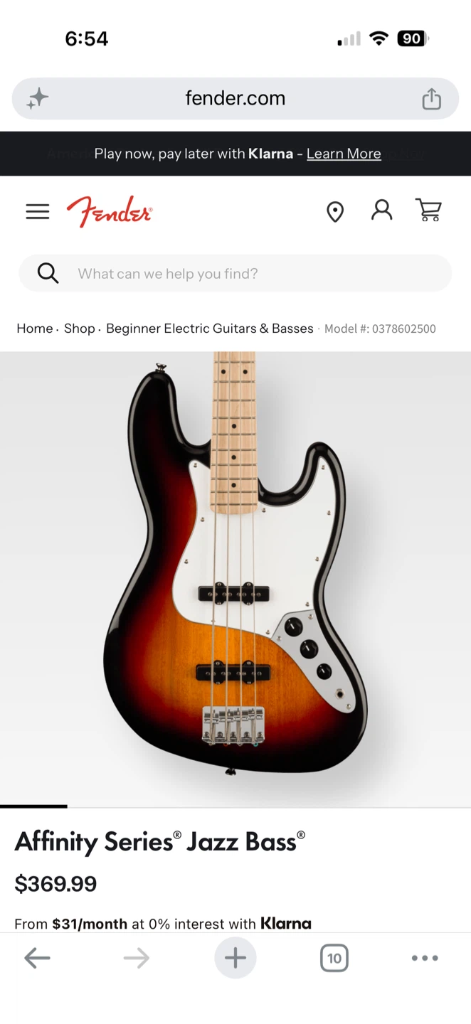 Fender Squier Affinity Series Jazz Bass Guitar with Gig Bag - photo 4